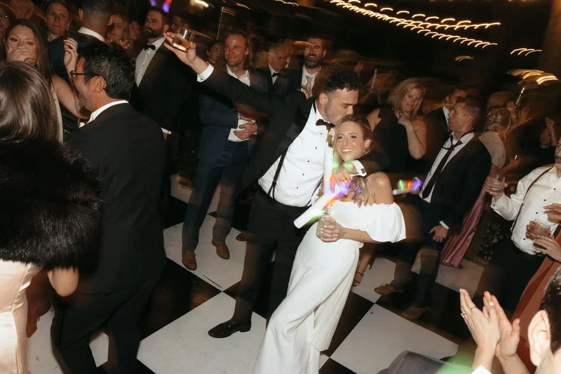 Packed dance floor at Epping Forest Yacht Club wedding reception