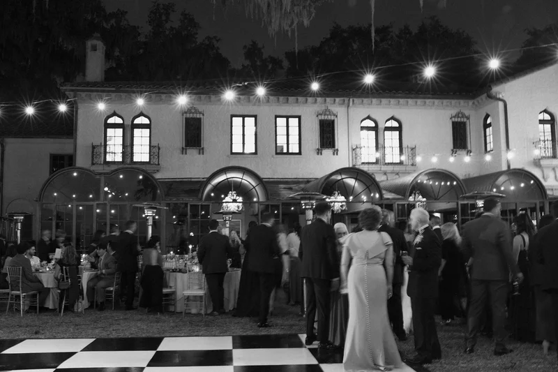 Epping Forest Yacht Club lit up at night