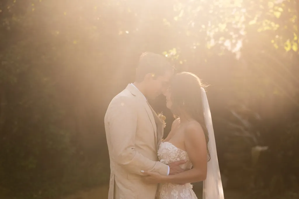 Bride and groom portrait at Fountain of Youth Archaeological Park