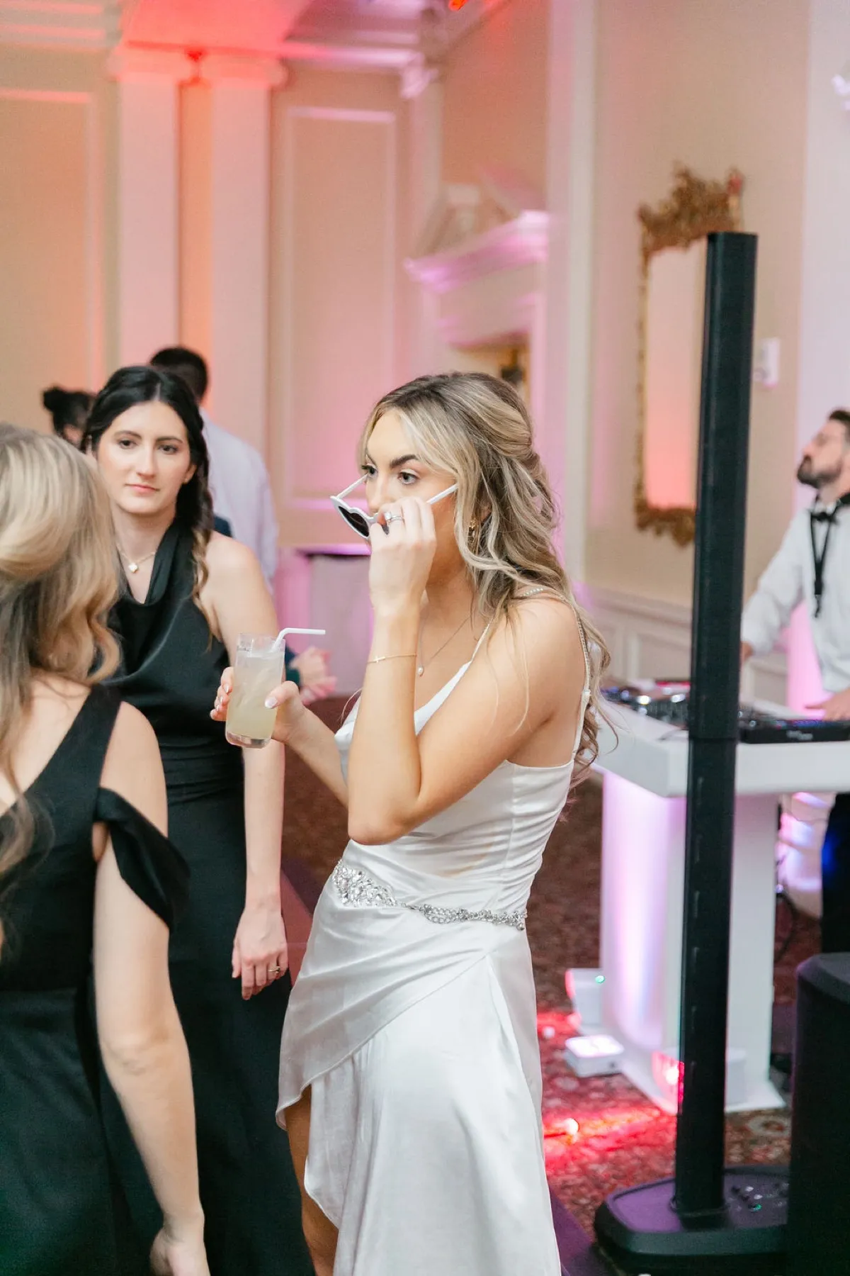 DJ booth with uplighting at Timuquana Country Club wedding